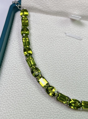 天然橄榄石手链星赞轻奢银时尚女