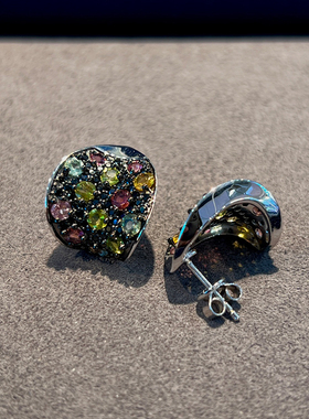 925银2.56ct彩色宝石星赞碧玺