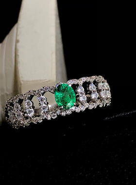 S925银戒指星赞镂空设计