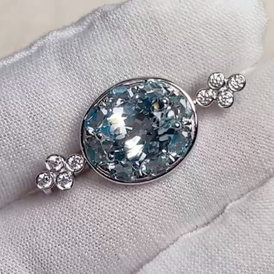 天然蓝宝石胸针星赞轻奢银气质女