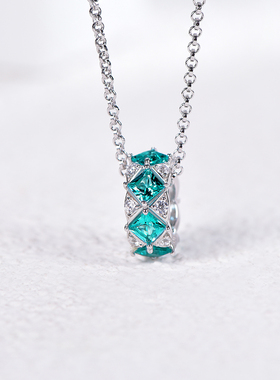 帕拉伊巴色人工培育宝石项链星赞