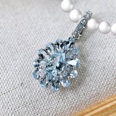 星赞轻奢珠宝S925银镶约0.91克拉天然海蓝宝开口吊坠简约高级轻奢