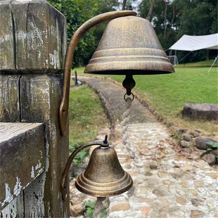 超大号复古铸铁门铃婚礼结婚法式铁艺壁饰咖啡馆装饰挂件学校打铃