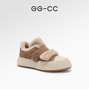 【GGCC】百搭加绒饼干鞋女冬季厚底增高保暖棉鞋厚底潮酷休闲板鞋