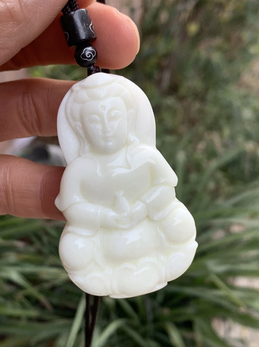 天然蓝田玉石观音吊坠挂件项链玉佩玉坠玉牌玉坠玉佩玉坠玉佩玉坠