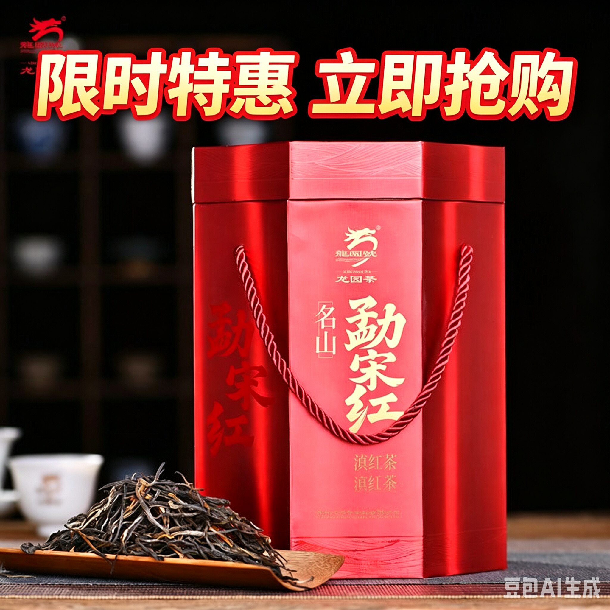 云南滇红龙园号名山勐宋古树红滇红茶500g 散装礼盒 高端茶礼正品