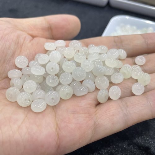 天然新疆和田玉小平安扣面包圈隔片卡环碧玉文玩手串手机链配饰品
