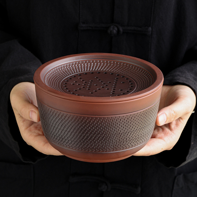 紫陶跳刀茶洗水盂建水茶渣缸