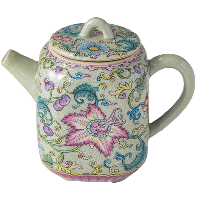 老陶泥凌霄花有方壶精致泡茶壶