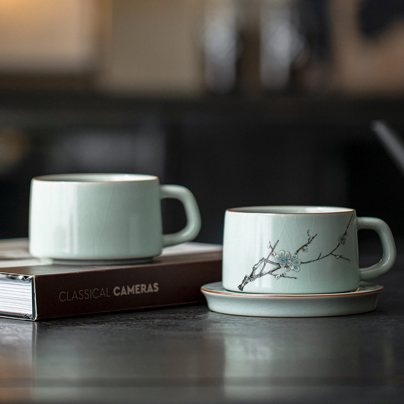 言宋陶瓷咖啡杯高级感轻奢高颜值