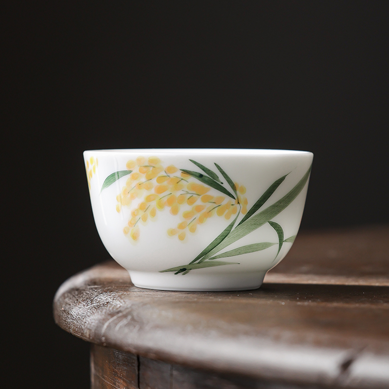 纯手绘丰收曲茶杯陶瓷主人杯