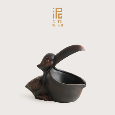 紫陶鹈鹕烟灰缸创意中式高端大气