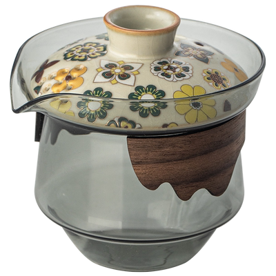 大唐宝相玻璃盖碗茶杯大号