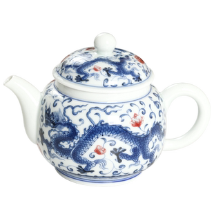 龙凤呈祥莲心壶家用陶瓷泡茶茶壶单个高档茶具2023新款中式焖茶壶