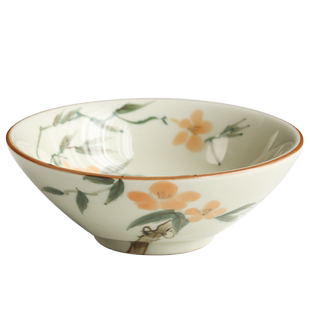 陶瓷手绘凌霄花茶杯斗笠杯单杯个人专用主人杯高档功夫茶具品茗杯