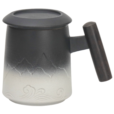 千里山河泡茶杯马克杯带盖定制