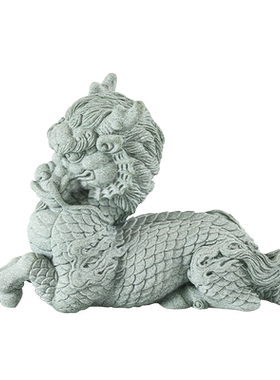 青砂石招财福瑞麒麟茶宠摆件