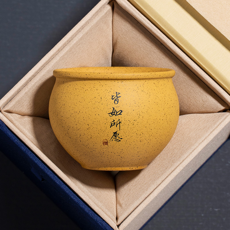 紫砂圆鼎杯高档茶杯主人杯定制