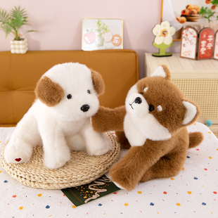 仿真可爱拉布拉多公仔秋田犬毛绒玩具宝宝安抚小狗玩偶布莱象抱枕