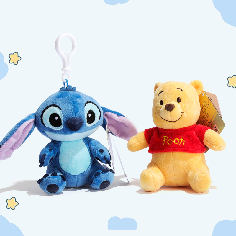 迪士尼毛绒玩具维尼熊屹耳史迪奇跳跳虎小猪皮杰玩偶公仔书包挂件