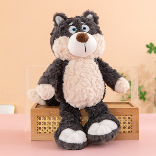 可爱大灰狼卡通毛绒玩具