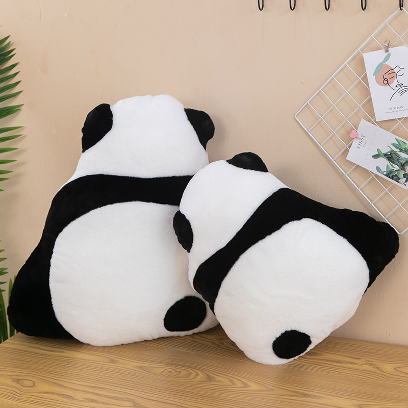 创意熊猫背影抱枕毛绒玩具公仔办公室午睡趴枕椅子靠腰靠护腰抱枕