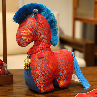 2026年国潮风布艺马毛绒玩具公仔玩偶布娃娃儿童生日礼物生肖摆件