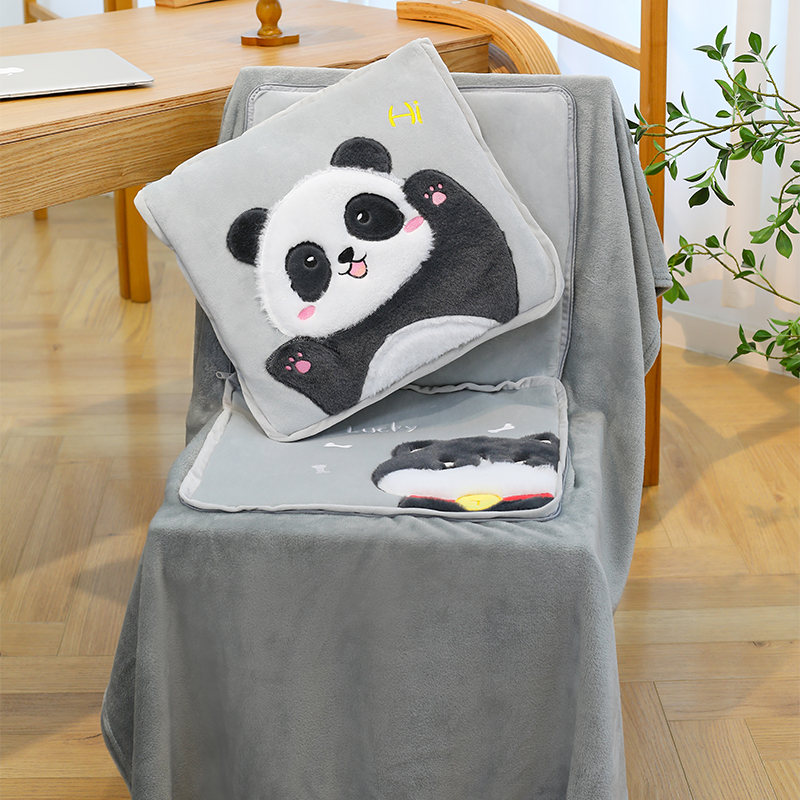 熊猫系列抱枕被二合一