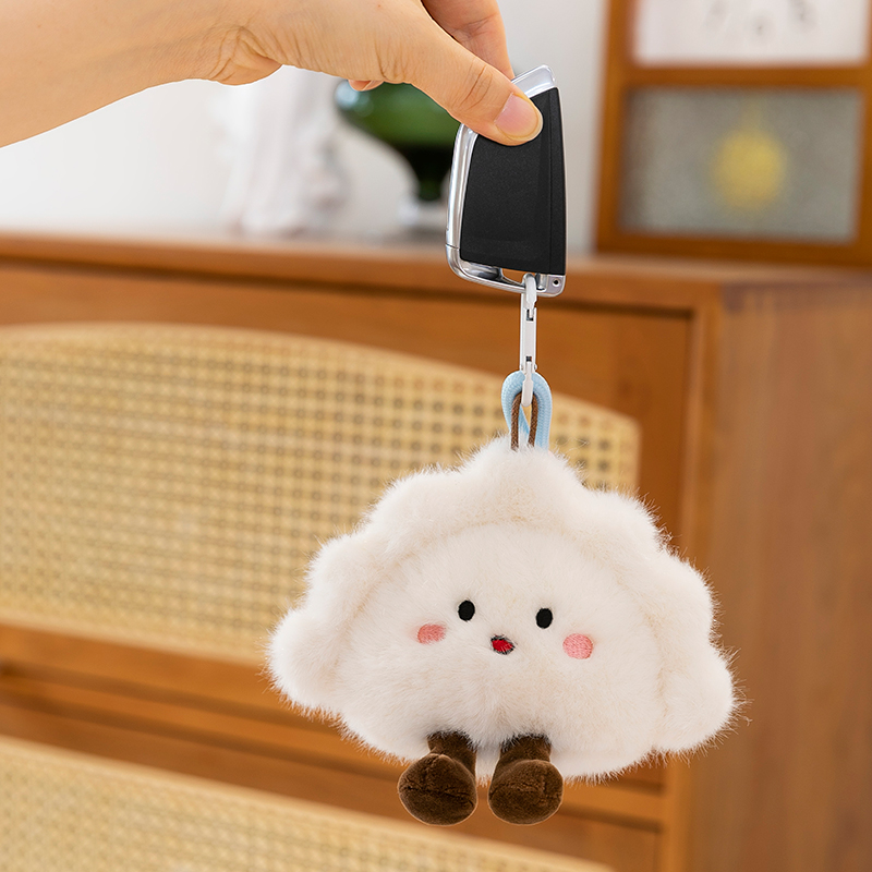 可爱卡通饺子毛绒玩具公仔趣味花卷面点钥匙扣闺蜜送朋友生日礼物