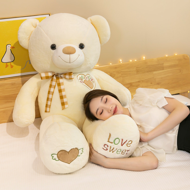 大号泰迪熊毛绒玩具公仔甜蜜丝带熊布娃娃情侣抱抱熊生日礼物女友