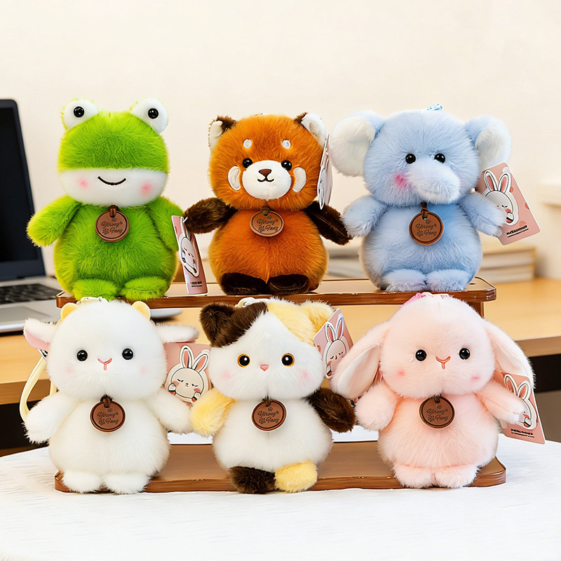 可爱团团呆萌动物毛绒公仔桌伴娃娃挂件钥匙扣书包挂饰生日礼物,玩具/童车/益智/积木/模型,毛绒/玩偶/公仔/布艺类玩具,淘宝优惠券,粉丝福利购,淘宝优惠卷