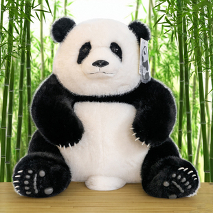 玩偶部落正品 熊猫花花公仔毛绒玩具工厂仿真大熊猫竹子重庆动物园