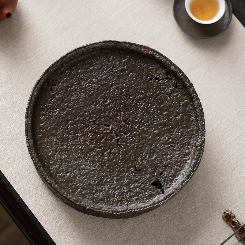 儒笙古锡壶承复古干泡台可蓄水茶盘茶壶托杯垫建水茶台茶具配件