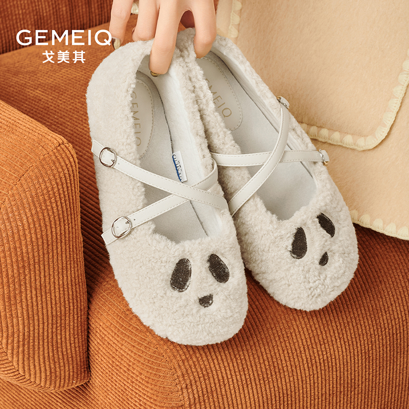 浅口加绒棉鞋戈美其百搭