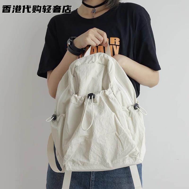 法国MKBM轻便尼龙双肩包女日系文艺学生书包休闲运动旅行超轻背包