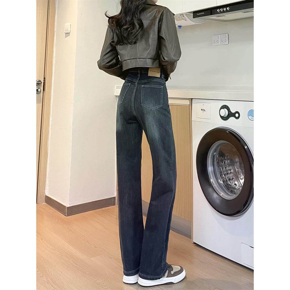 窄版阔腿牛仔裤女夏季薄款2025新款爆款宽松垂感小个子美式直筒裤