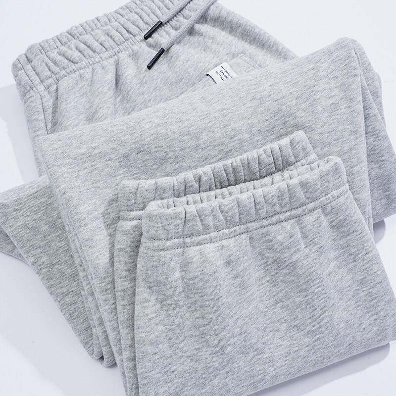 MAROLIO~秋冬磨毛加绒加厚束脚卫裤男女款松紧腰宽松运动休闲长裤