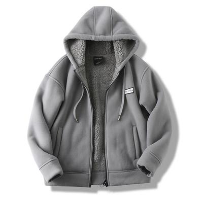 MAROLIO~出口北欧！重磅双面绒棉衣外套男冬季加绒加厚羊羔绒卫衣