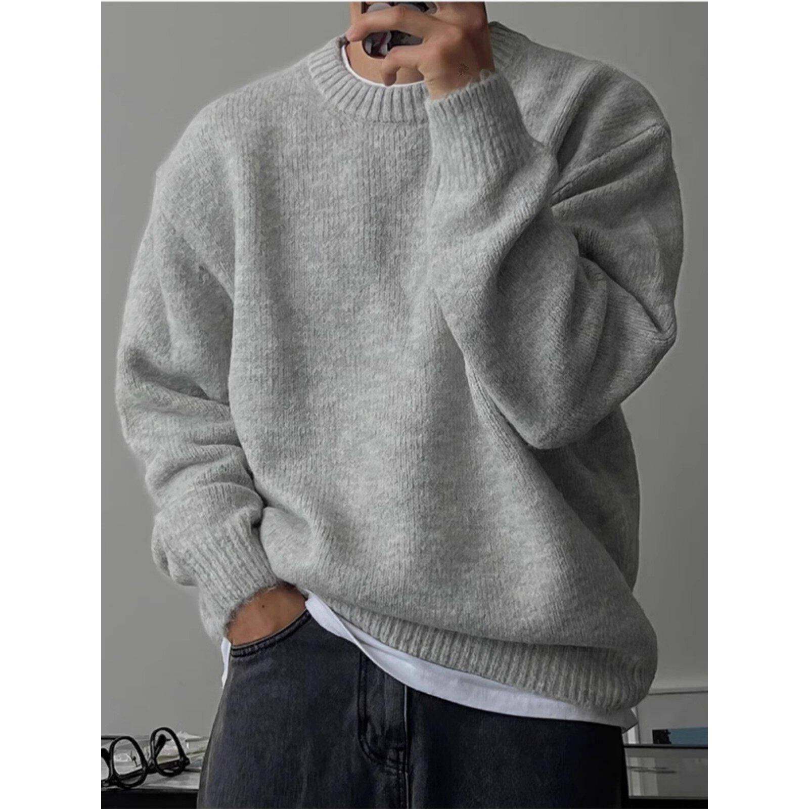 GM新潮 软糯针织打底衫男士秋冬新款加厚保暖内搭慵懒宽松毛衣潮,男装,秀禾服,淘宝优惠券,粉丝福利购,淘宝优惠卷