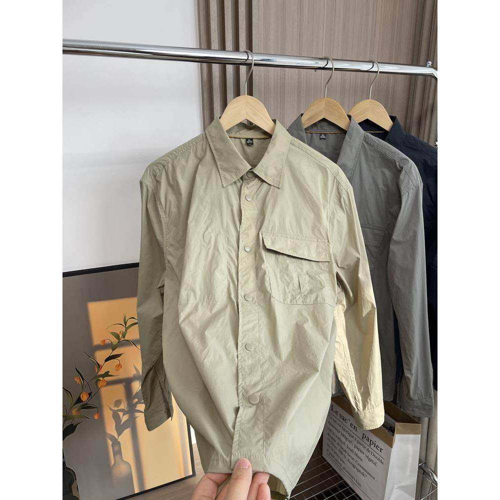 Mostarsea~时尚简约休闲百搭衬衫男士春秋季长袖口袋潮流翻领外套,男装,大码上装,淘宝优惠券,粉丝福利购,淘宝优惠卷