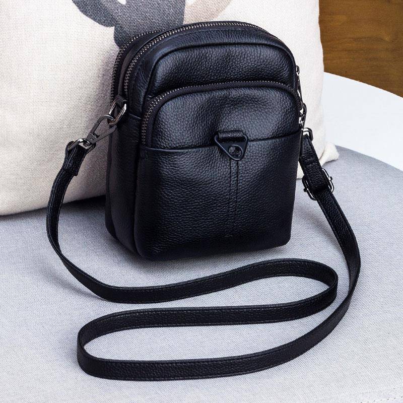 高级感竖款女包包时尚流行手机包女斜挎包软皮单肩宽带三层小包包