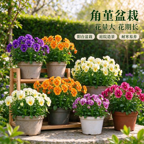 小兔子角堇盆栽耐寒易养带花发货