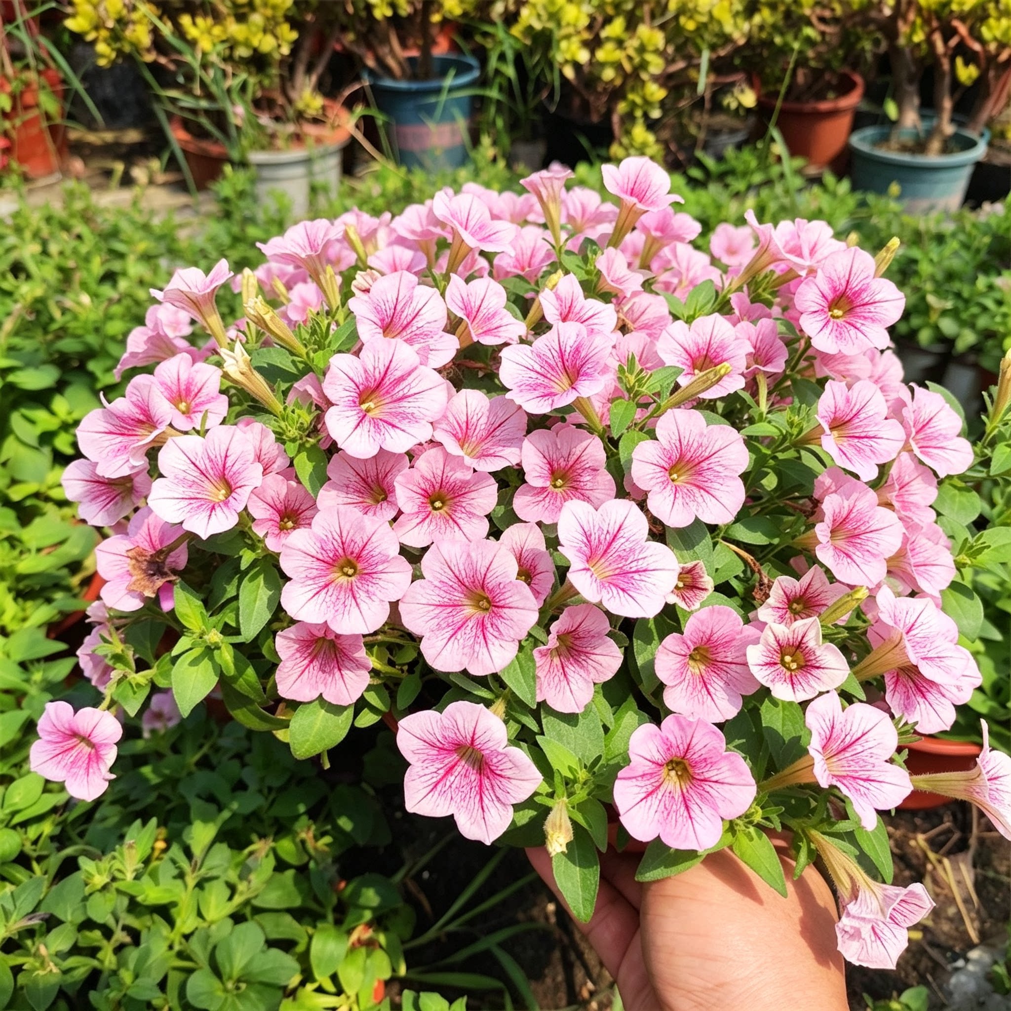 矮牵牛盆栽花苗带苞垂吊花期长图片