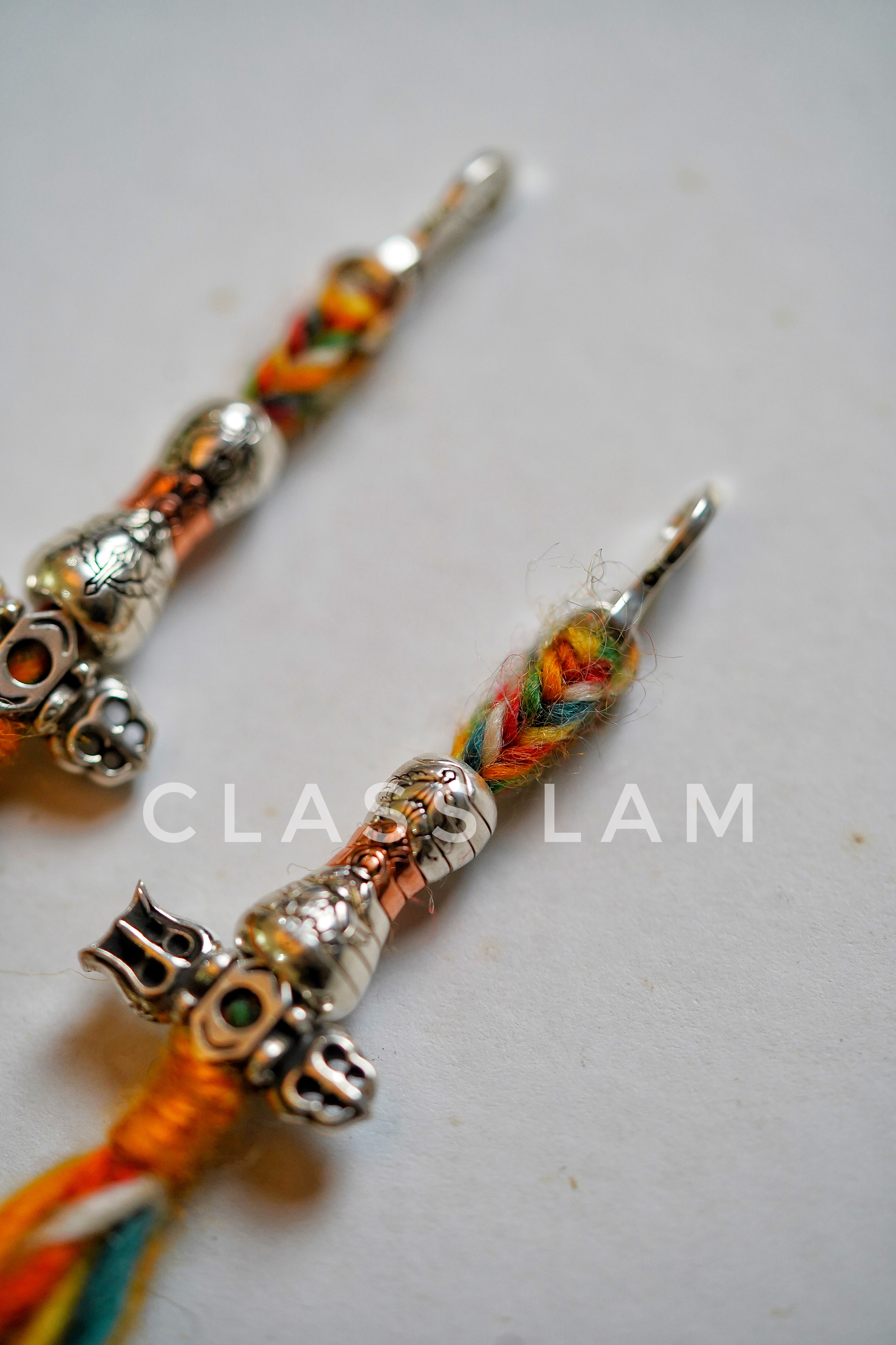 Lam手作 风吹马尾千条线 原创藏元素银铜计数器 文玩侧挂