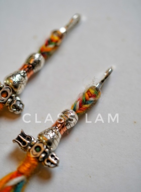 Lam手作 风吹马尾千条线 原创藏元素银铜计数器 文玩侧挂