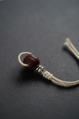 Lam手作 酥油供凤眼菩提佛头三通 文玩配饰 散珠配饰