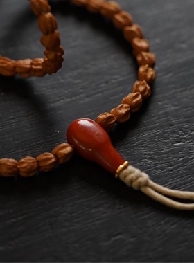 Lam手作 本命红 一体手制南红三通佛头 文玩配饰