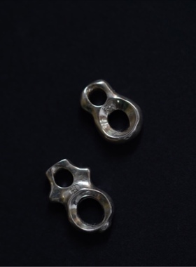 Lam手作 925银手制藏式内凹 8字扣 衔接环 侧挂 卡子 文玩配饰