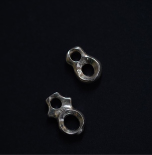 Lam手作 925银手制藏式内凹 8字扣 衔接环 侧挂 卡子 文玩配饰