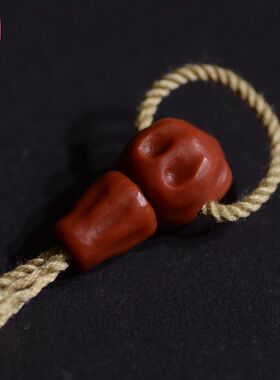 lam手作 原矿南红 三通佛头 隼卯结构 搭配柏香籽diy配饰